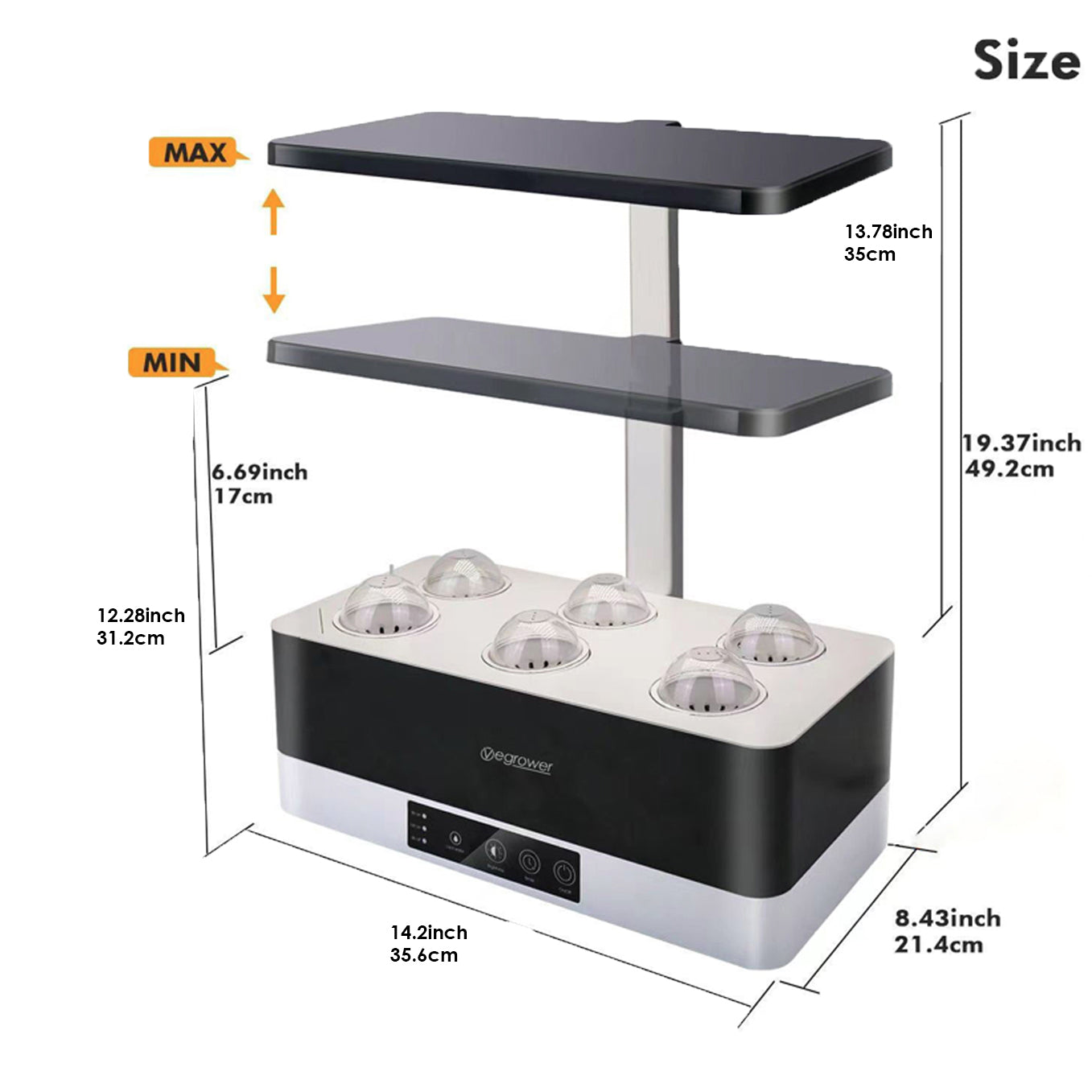 Vegrower H2 Hydroponic System with 6 Pods